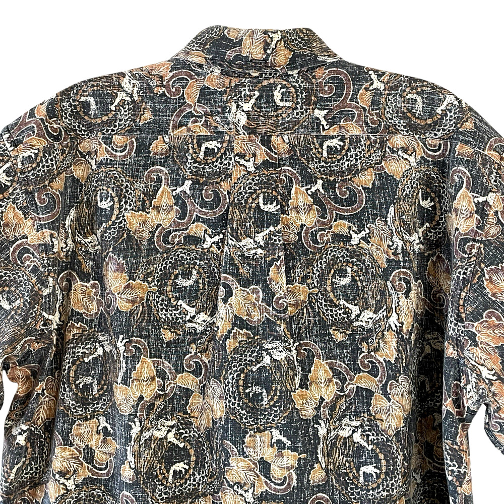REYN SPOONER Men's Size Medium Brown Black Short Sleeve Button Down Camp Shirt - Picture 4 of 7